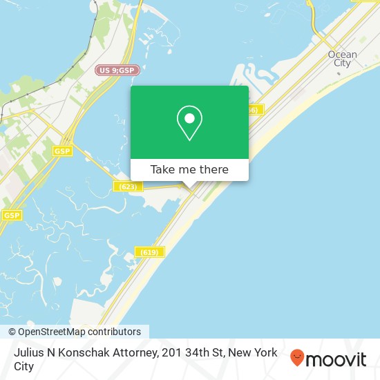 Julius N Konschak Attorney, 201 34th St map