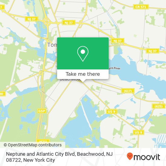 Neptune and Atlantic City Blvd, Beachwood, NJ 08722 map