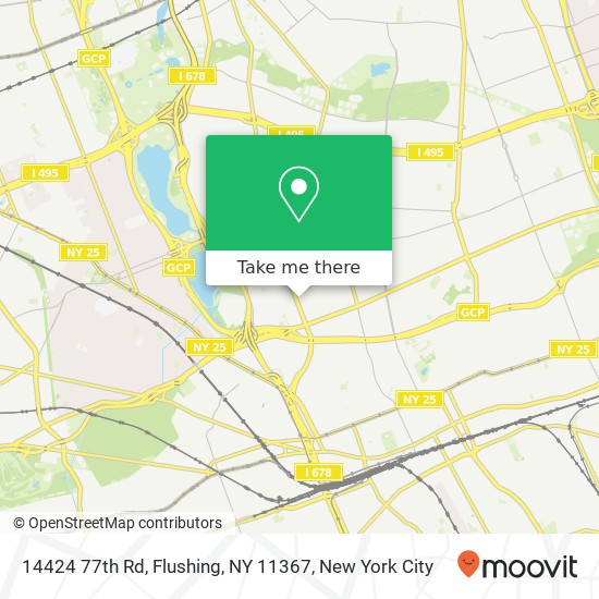 Mapa de 14424 77th Rd, Flushing, NY 11367