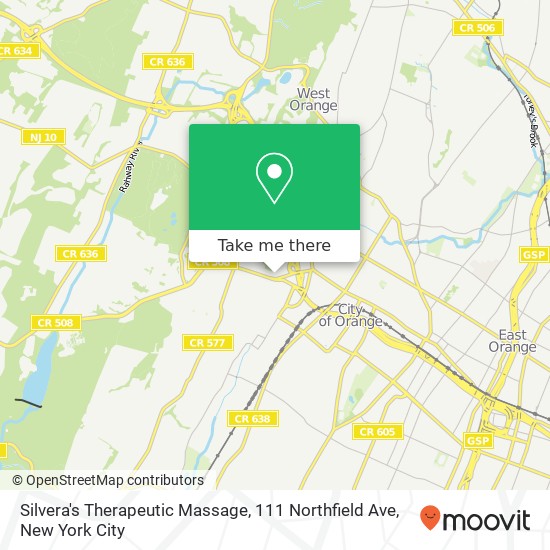 Mapa de Silvera's Therapeutic Massage, 111 Northfield Ave
