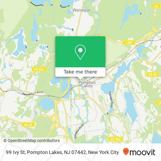 Mapa de 99 Ivy St, Pompton Lakes, NJ 07442