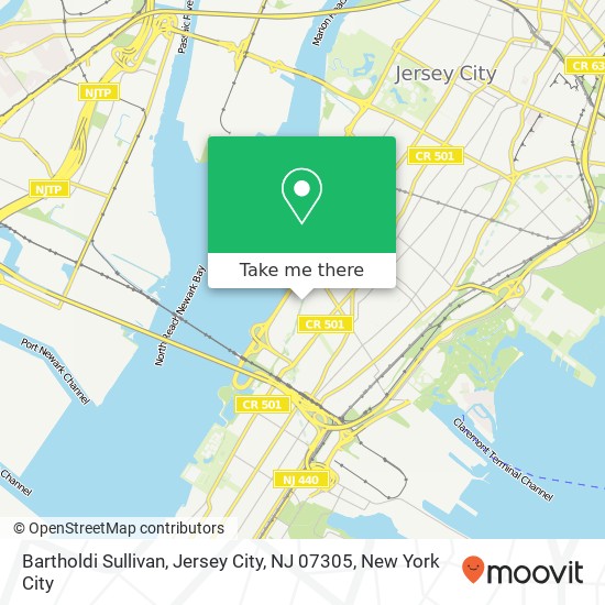 Mapa de Bartholdi Sullivan, Jersey City, NJ 07305
