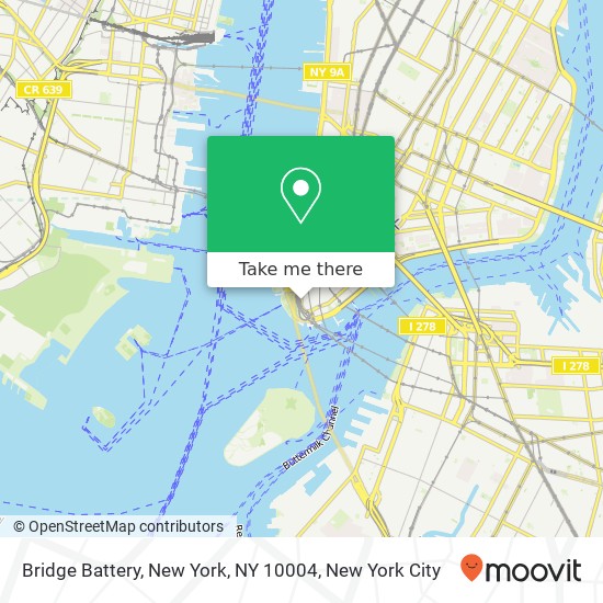 Mapa de Bridge Battery, New York, NY 10004