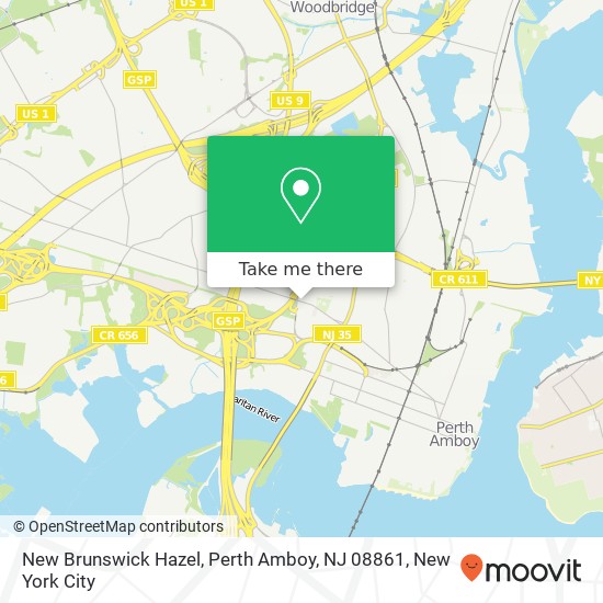 Mapa de New Brunswick Hazel, Perth Amboy, NJ 08861