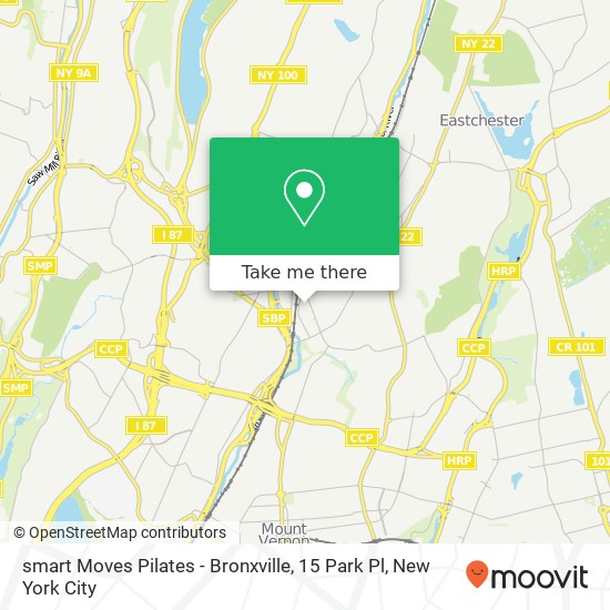 smart Moves Pilates - Bronxville, 15 Park Pl map