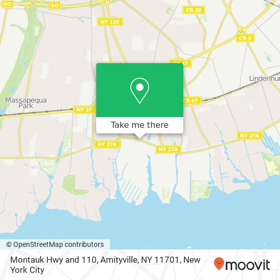 Mapa de Montauk Hwy and 110, Amityville, NY 11701