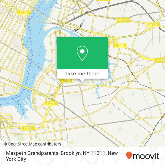 Mapa de Maspeth Grandparents, Brooklyn, NY 11211