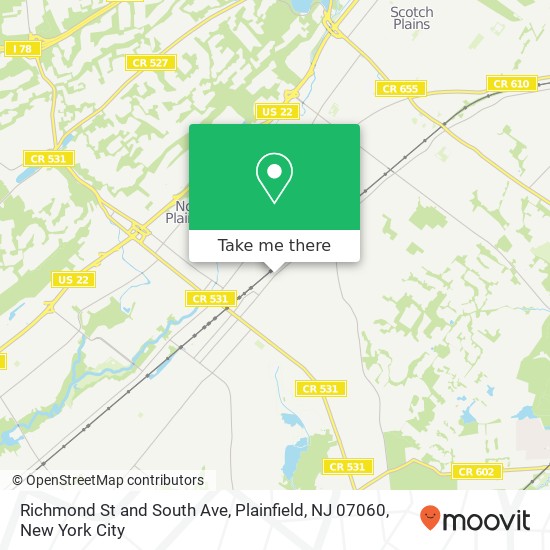 Richmond St and South Ave, Plainfield, NJ 07060 map