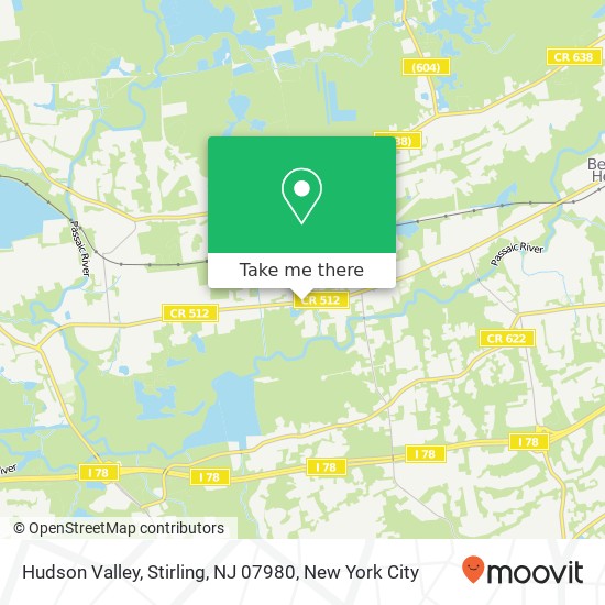 Mapa de Hudson Valley, Stirling, NJ 07980