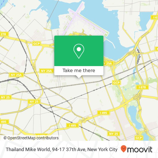 Thailand Mike World, 94-17 37th Ave map
