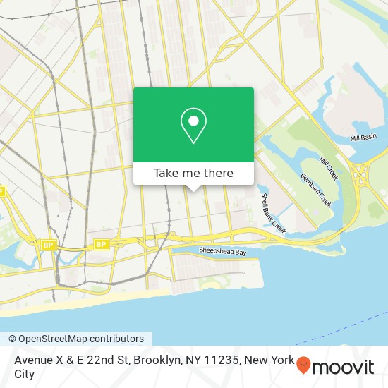 Mapa de Avenue X & E 22nd St, Brooklyn, NY 11235