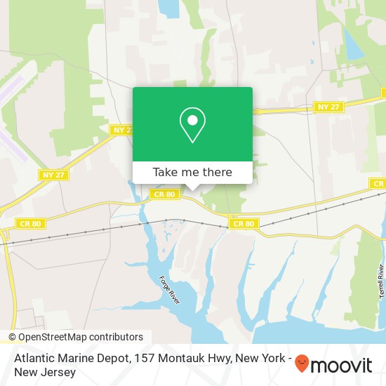 Mapa de Atlantic Marine Depot, 157 Montauk Hwy