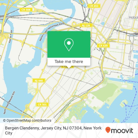 Mapa de Bergen Clendenny, Jersey City, NJ 07304