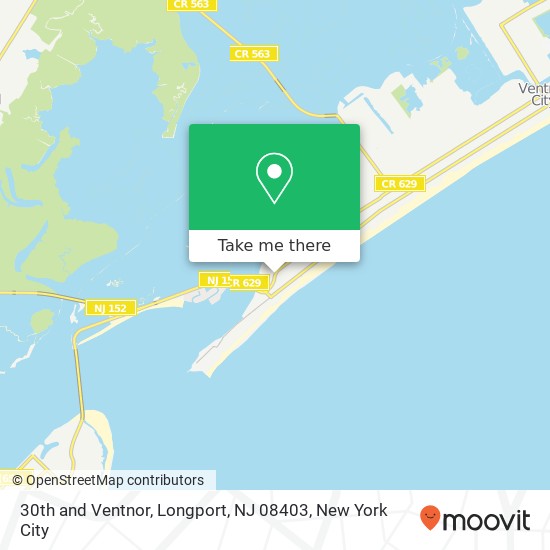 Mapa de 30th and Ventnor, Longport, NJ 08403