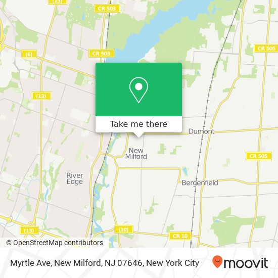 Mapa de Myrtle Ave, New Milford, NJ 07646