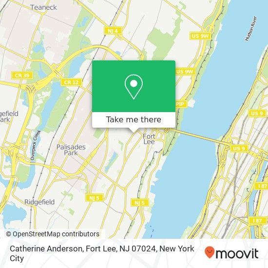 Mapa de Catherine Anderson, Fort Lee, NJ 07024