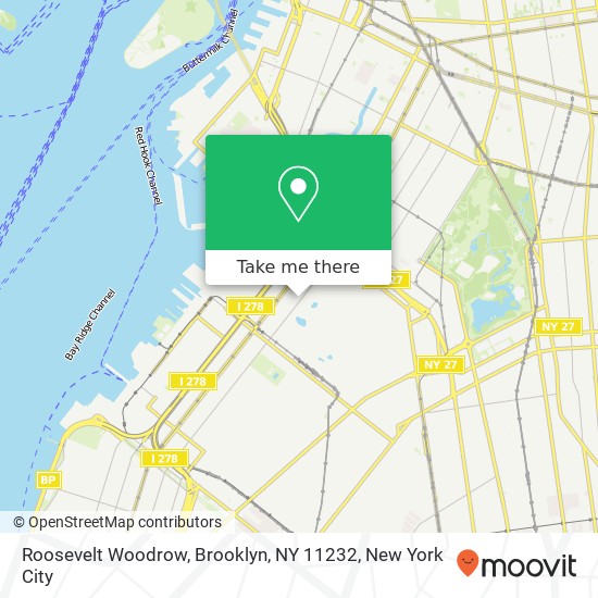 Mapa de Roosevelt Woodrow, Brooklyn, NY 11232