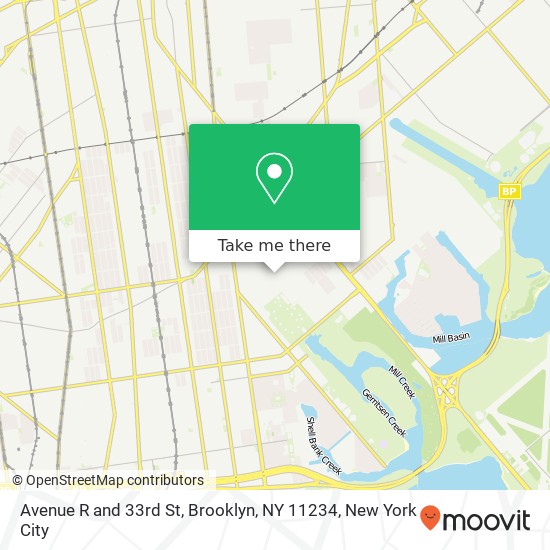 Mapa de Avenue R and 33rd St, Brooklyn, NY 11234