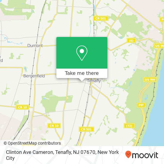 Mapa de Clinton Ave Cameron, Tenafly, NJ 07670