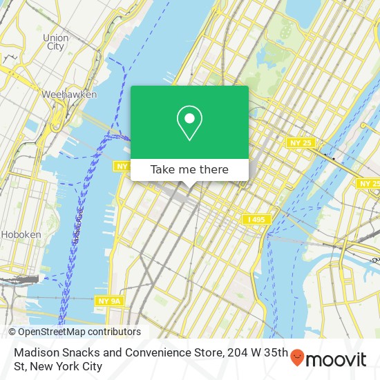 Mapa de Madison Snacks and Convenience Store, 204 W 35th St