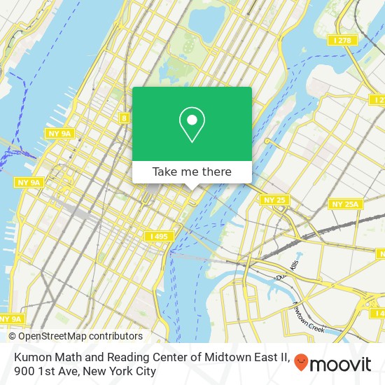 Kumon Math and Reading Center of Midtown East II, 900 1st Ave map