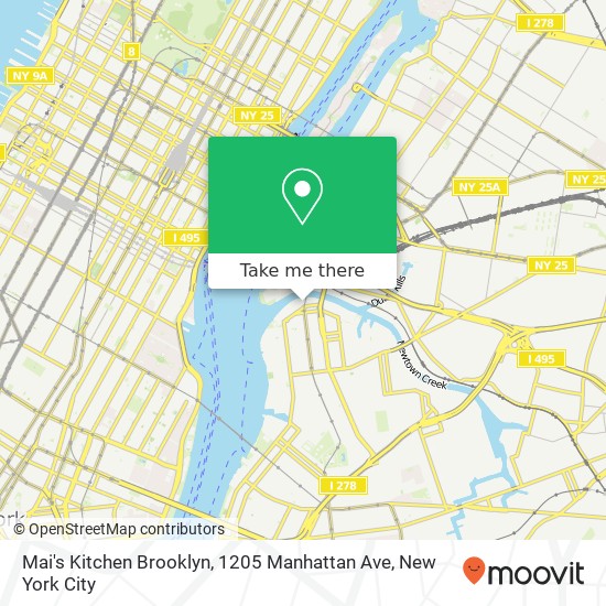 Mapa de Mai's Kitchen Brooklyn, 1205 Manhattan Ave