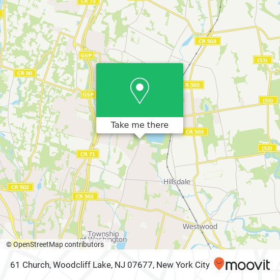 Mapa de 61 Church, Woodcliff Lake, NJ 07677