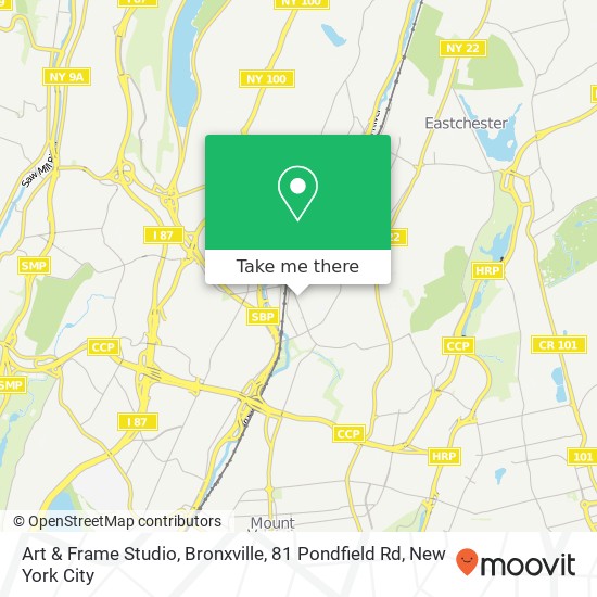 Art & Frame Studio, Bronxville, 81 Pondfield Rd map