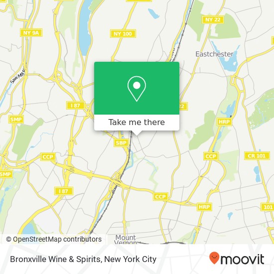 Bronxville Wine & Spirits map