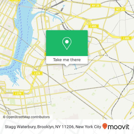 Mapa de Stagg Waterbury, Brooklyn, NY 11206
