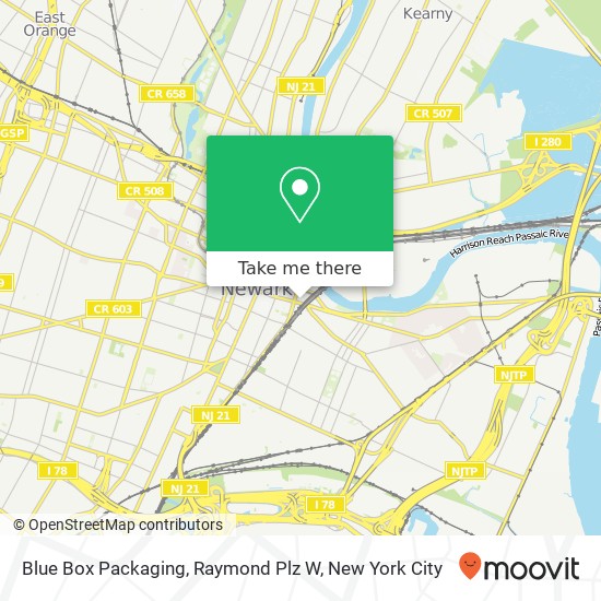 Mapa de Blue Box Packaging, Raymond Plz W