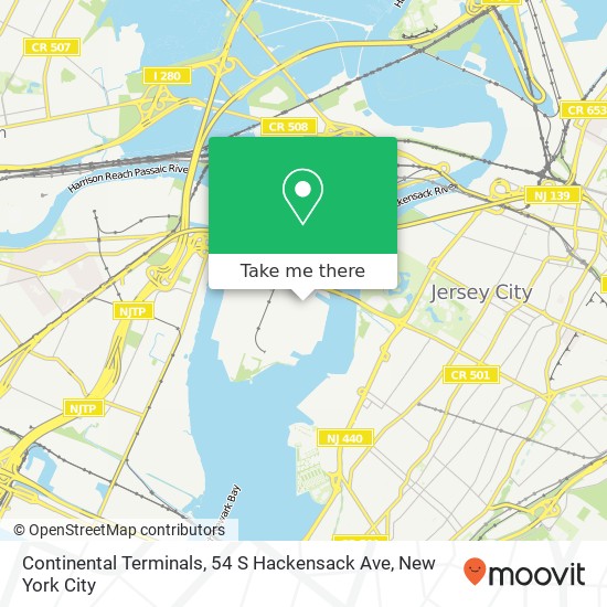 Mapa de Continental Terminals, 54 S Hackensack Ave