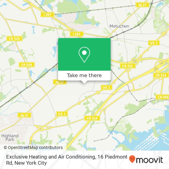 Exclusive Heating and Air Conditioning, 16 Piedmont Rd map