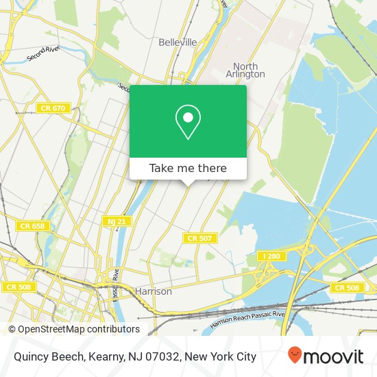 Quincy Beech, Kearny, NJ 07032 map