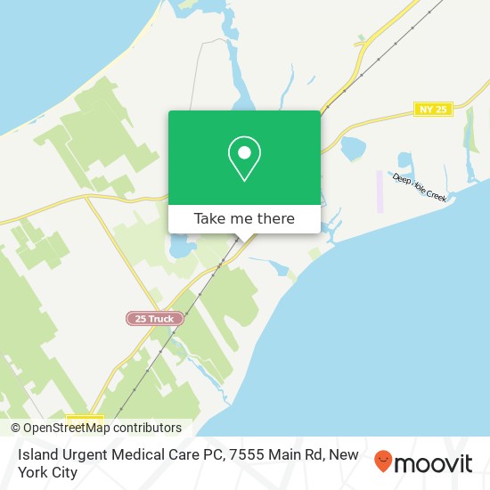 Mapa de Island Urgent Medical Care PC, 7555 Main Rd