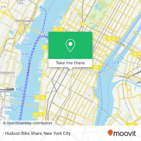 Hudson Bike Share map