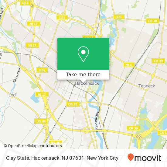 Mapa de Clay State, Hackensack, NJ 07601