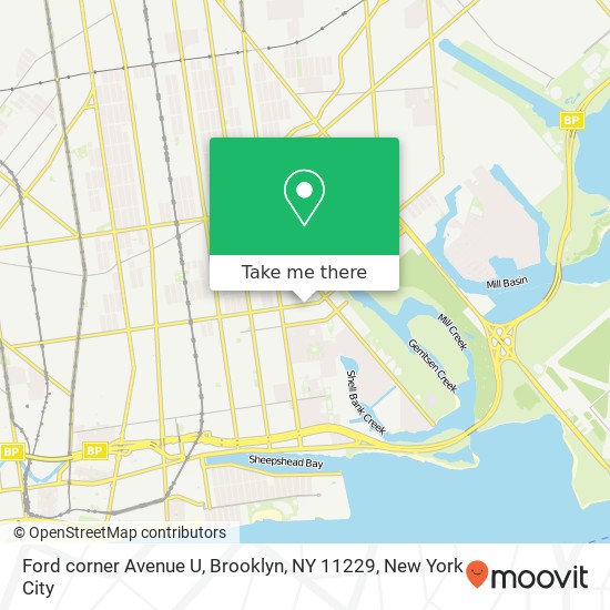 Mapa de Ford corner Avenue U, Brooklyn, NY 11229