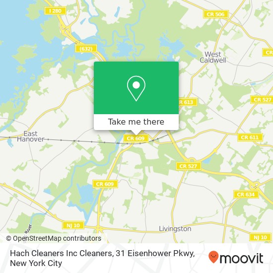 Mapa de Hach Cleaners Inc Cleaners, 31 Eisenhower Pkwy