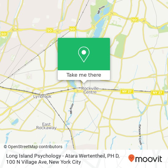 Long Island Psychology - Atara Wertentheil, PH D, 100 N Village Ave map