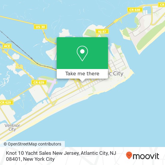 Mapa de Knot 10 Yacht Sales New Jersey, Atlantic City, NJ 08401