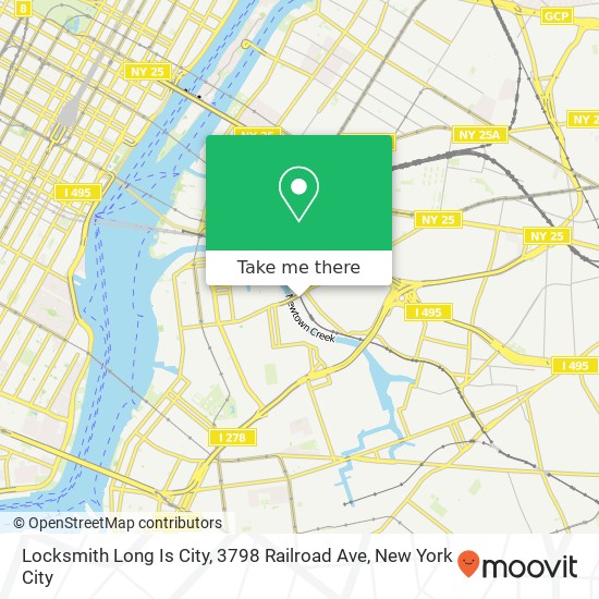 Mapa de Locksmith Long Is City, 3798 Railroad Ave