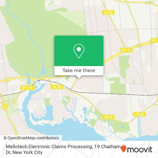 Mapa de Mellotech Electronic Claims Processing, 19 Chatham Dr