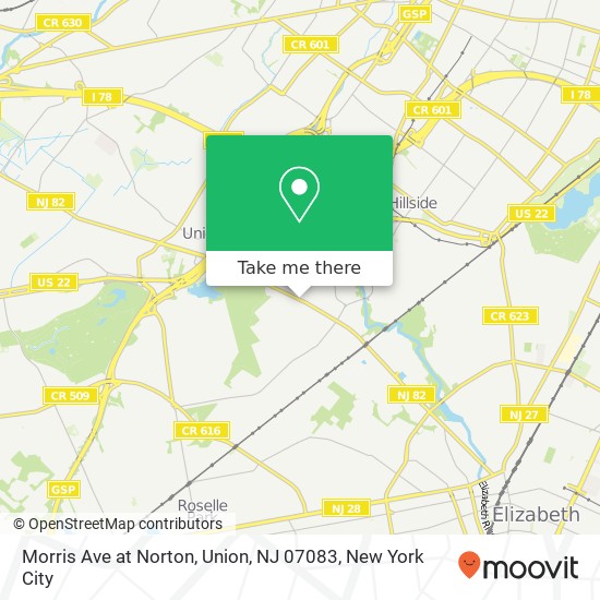 Morris Ave at Norton, Union, NJ 07083 map