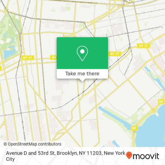 Mapa de Avenue D and 53rd St, Brooklyn, NY 11203