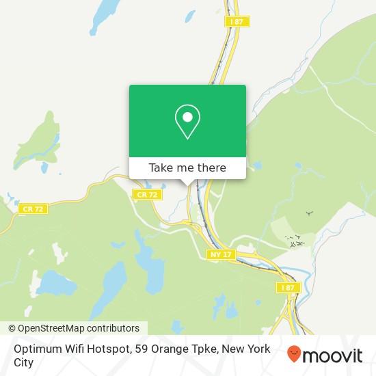 Mapa de Optimum Wifi Hotspot, 59 Orange Tpke