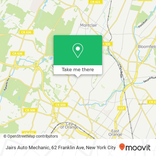 Mapa de Jairs Auto Mechanic, 62 Franklin Ave