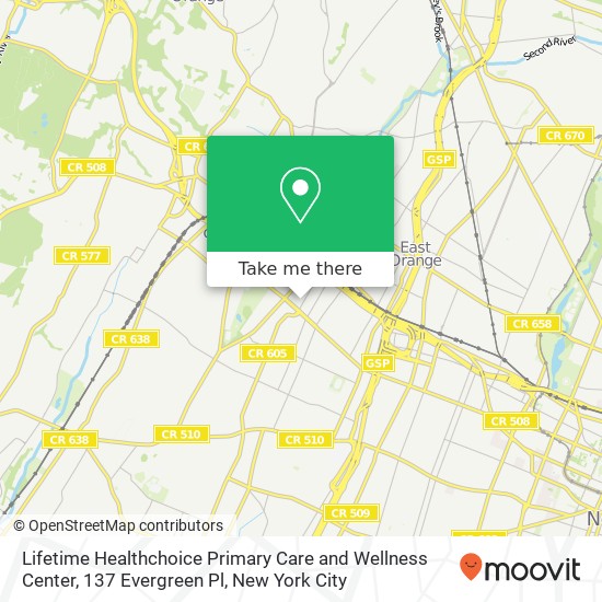 Mapa de Lifetime Healthchoice Primary Care and Wellness Center, 137 Evergreen Pl