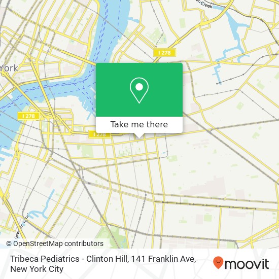 Mapa de Tribeca Pediatrics - Clinton Hill, 141 Franklin Ave