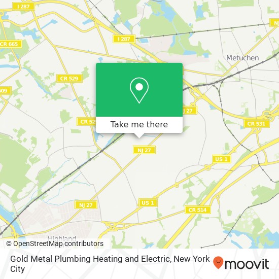 Gold Metal Plumbing Heating and Electric map
